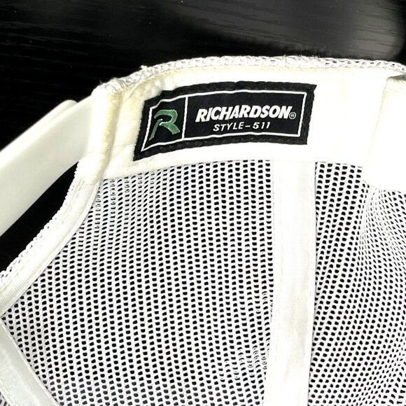 The Pizza Factory Trucker Hat By Richardson Style 511 Gray & White Mesh Snapback - Picture 4 of 8